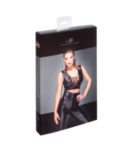 Noir Handmade Powerwetlook Top With Lacing M