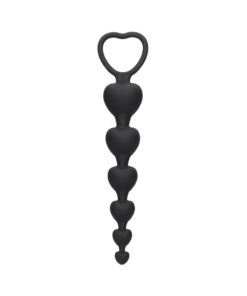 Ouch Anal Heart Beads Black