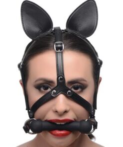 Dark Horse Pony Head Harness With Silicone Bit Black O/S