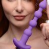 Remote Control Vibrating Silicone Anal Beads - Purple