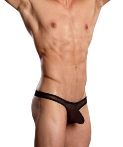 Euro Male Mesh Thong Black Large/ Xl