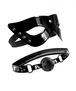 Masquerade Mask & Ball Gag Black
