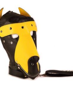 Basic Puppy Play Kit 2 Tone Black Yellow Mask