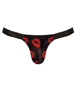 Male Power Kiss Me Micro Thong V Sheer Lips L/xl