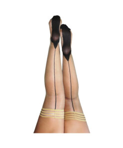 Kixies Ruby Nude Black Back Seam Size D