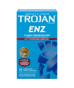 Trojan Condom Enz With Spermicidal Lubricant 12 Pack