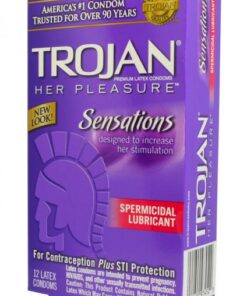 Trojan Her Pleasure Sensations Armor Spermicidal Condoms 12 Pack