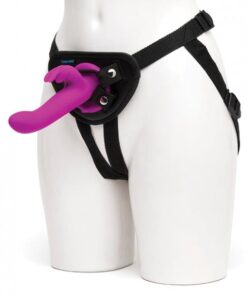Happy Rabbit Vibrating Strap On Harness Set Purple