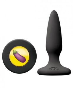 Tails Mojis Dck Eggplant Butt Plug Black