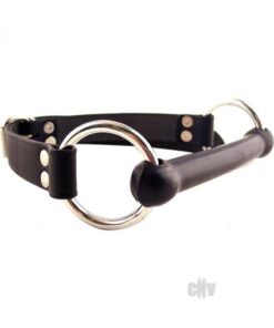 Rouge Leather O-Ring Rod Gag Black