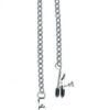 Adjustable Broad Tip Nipple Clamps With Loop And Link Chain Silver