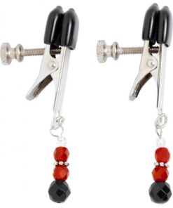 Red Beaded Clamps With Broad Tip Nipple Clamps Red