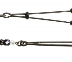 Black Beaded Nipple Clamps With Tweezer Tip Black