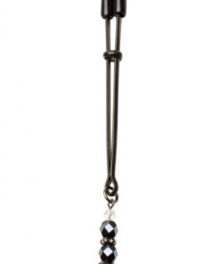 Beaded Clit Clamp With Tweezer Tip - Black