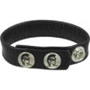 Plain Joe Sewn Leather Cock Ring with Snaps Black