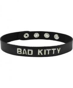 Wordband Collar Bad - Kitty - Black