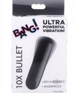 10x Rechargeable Vibrating Metallic Bullet - Black
