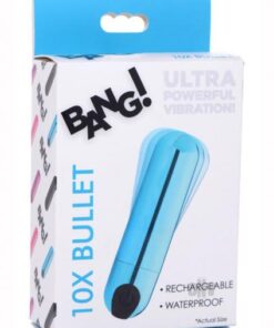10x Rechargeable Vibrating Metallic Bullet - Blue