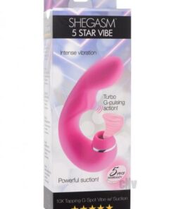 Shegasm 5 Star 10x Tapping G-spot Silicone Vibrator With Suction - Pink