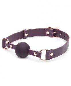 Fifty Shades Cherished Leather Ball Gag Purple