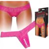 Crotchless Panties Pearl Beads Hot Pink S/M