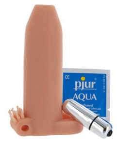 Deemun Penis Girth Enhancer Vibrating 6 Inches Beige