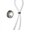 Bolo Lasso Ring Siilcone Black Gems Bead White