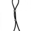 Bolo Double Lasso Ring 2 Silver Beads Silicone Black