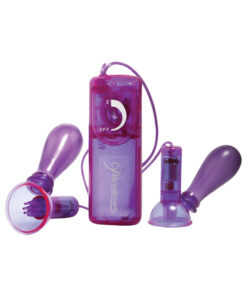 Fetish Fantasy Vibrating Nipple Pumps Purple