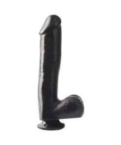 Basix Rubber 10in. Dong With Suction Cup Black