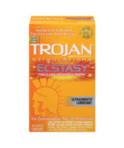 Trojan Ecstasy Ultra Ribbed Condoms With Ultrasmooth Lubricant