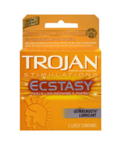 Trojan Ultra Ribbed Ecstasy Lubricated Condoms 2 Pack
