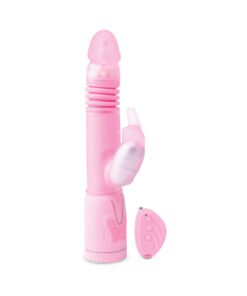 Remote Control Thrusting Rabbit Pearl Vibrator Pink
