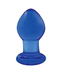 Crystal Glass Butt Plug Small Blue
