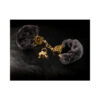 Deluxe Furry Cuffs Black Gold Handcuffs