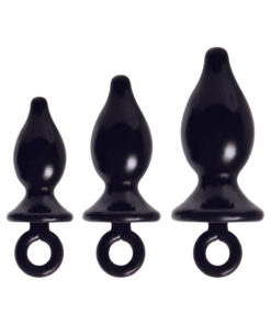 Anal Training Kit 3 Black Butt Plugs