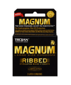 Trojan Magnum Ribbed Latex Condoms 3 Pack