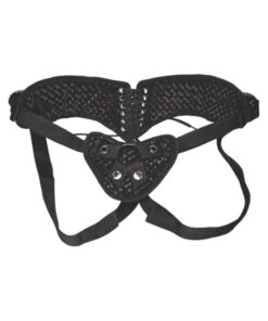 Lux Fetish Diamond Velvet Strap-On Corset Black