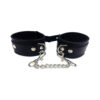 Rouge Plain Leather Wrist Cuffs Black