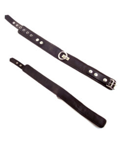 Rouge Leather Plain Collar 1 Ring Black