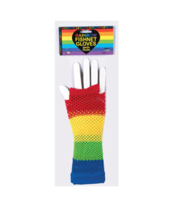 Rainbow Fishnet Gloves O/S