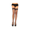Stay Up Lycar Fishnet W/ Lace Top Thigh Hi O/s Black