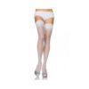 Stay Up 3 inches Lace Top Lycra Sheer Thigh Highs O/S White