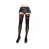 Nylon Stocking Lace Top O/S Black