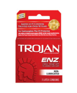 Trojan Enz Non-Lubricated Condoms - Box of 3