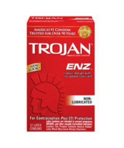 Trojan Enz Non-Lubricated Condoms - 12 Pack