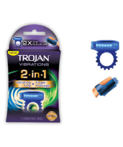 Trojan 2-in-1 Vibrating Ring + Finger Massager