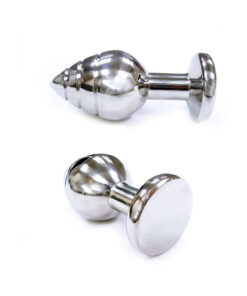 Stainless Steel Grooved Anal Butt Plug (small)