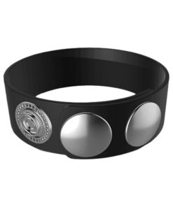 Rock Solid Adjustable Leather 3 Snap Cock Ring Black