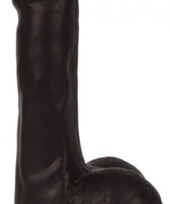 6 Inch Slim Dildo With Balls - Black